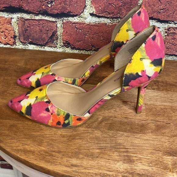 Town Shoes Gomez Vibrant Colourful Floral Sexy Pump Slip On Heels Size 8.5 - Picture 7 of 13